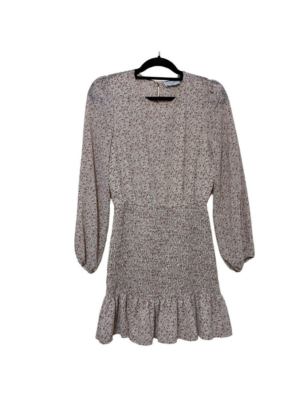 Dress Forum Ditsy Floral Smocked Mini Dress Womens S Multicolor Peasant Pullover